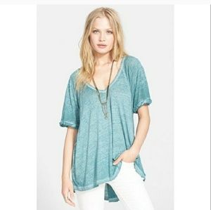 FREE PEOPLE Free Falling Tee, in blue Medium  GUC